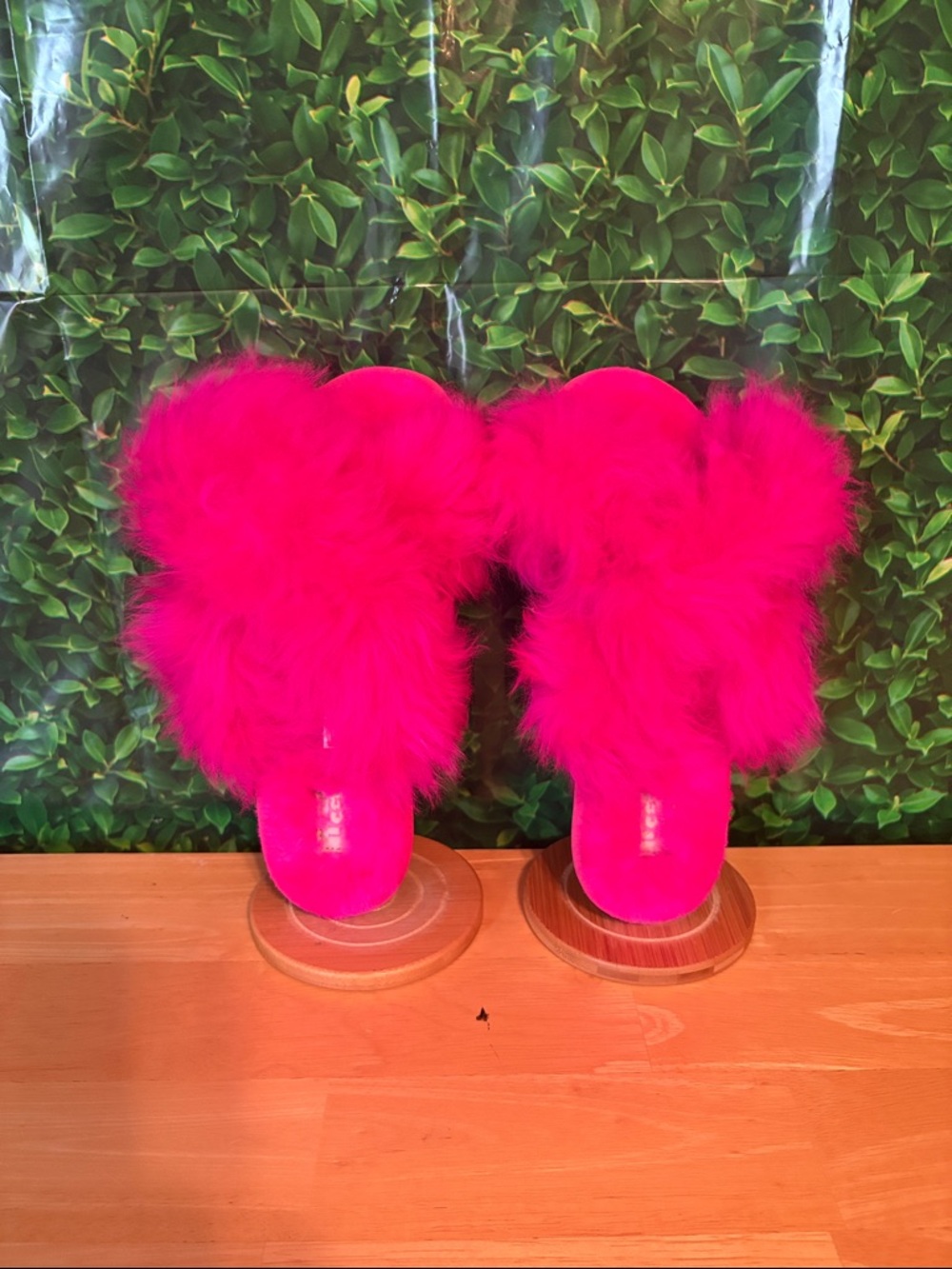UGG Hot Pink Faux-Fur Slide Mules - Women